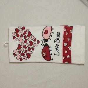 🌼🍒 Love Bugs Kitchen Dishtowel
